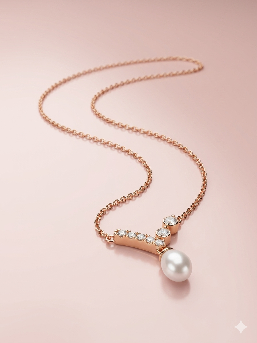 Bahraini Sea’s Blessing Diamond & Bahraini Pearl Necklace, product photo 1