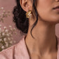 The Eternity Flower Diamond & Bahraini Pearl Dangling Earrings, product photo 2