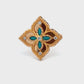 Turath Collection: 21k Flower Ring - Turquoise