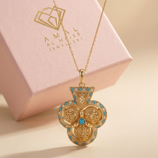Turath Collection: Turquoise Pendant, product photo 1