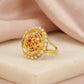 Turath Yellow Gold Cocktail Ring with Bahraini Pearl, product photo 1