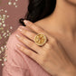 Turath Yellow Gold Cocktail Ring with Bahraini Pearl, product photo 2