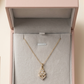 Yellow Gold Clover and Anchor Charm Necklace with Cubic Zirconia, product photo 2