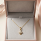 Yellow Gold Cupcake Charm Necklace with Cubic Zirconia, product photo 2