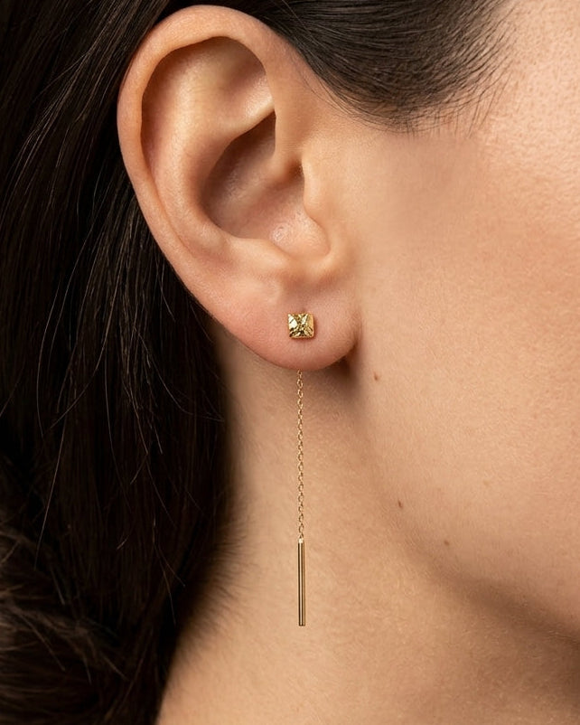 Yellow Gold Dangling Earrings, product photo 2