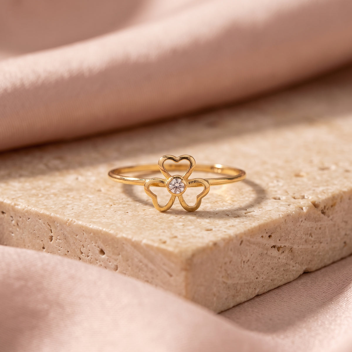 Yellow Gold Flower Ring, product photo 1