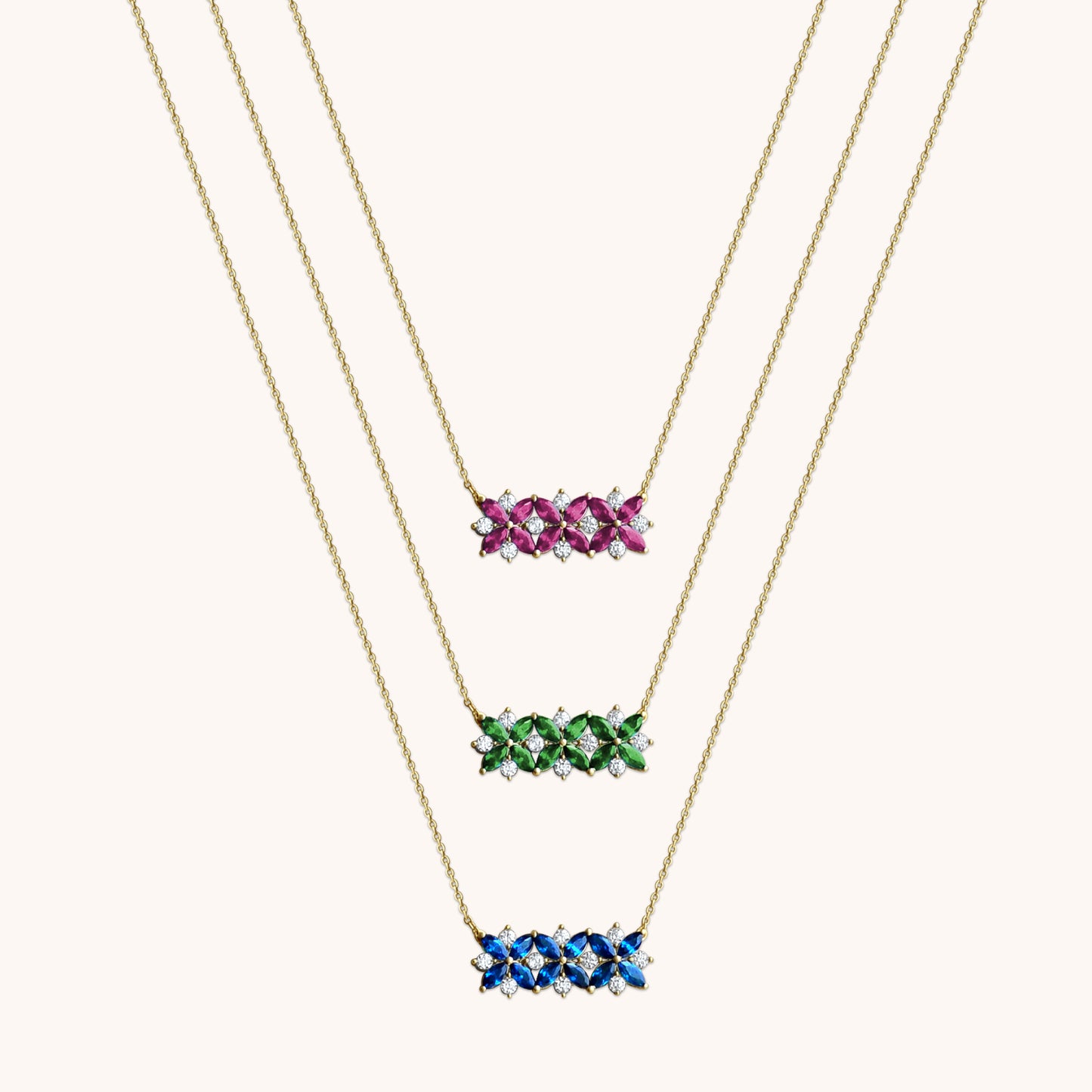 Toleen - Three Flower Necklace