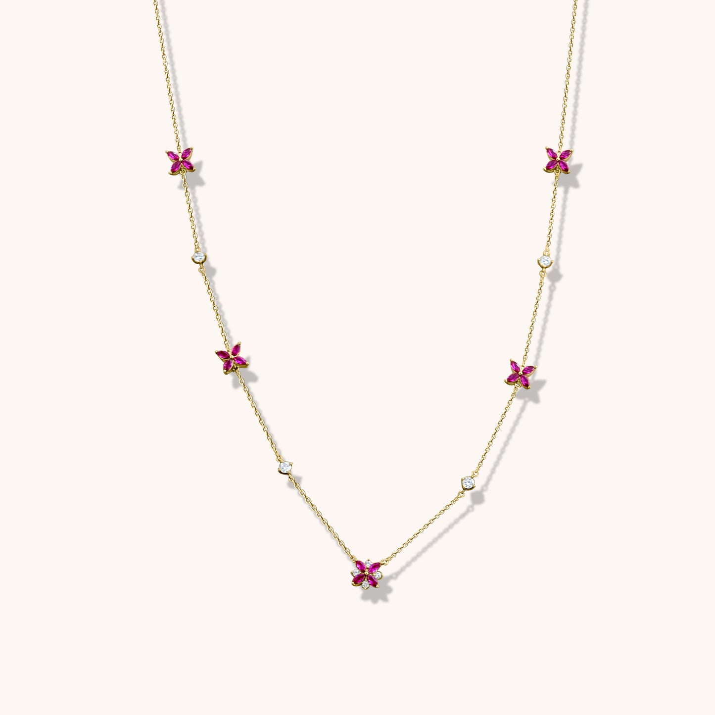 Toleen - Long Flower Necklace