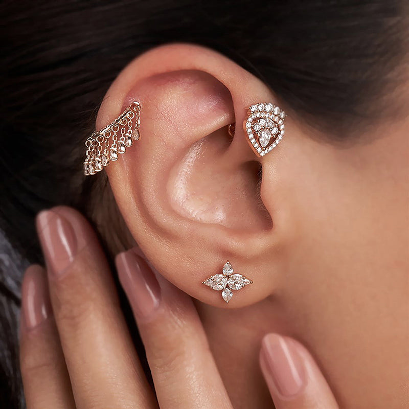 White gold and diamonds piercing